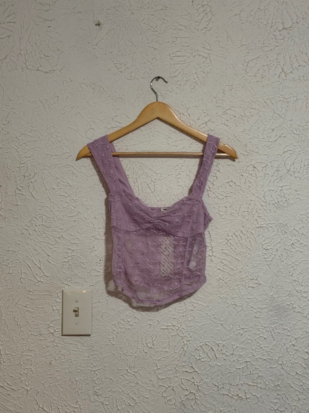 Kimchi Blue Urban Outfitters Sheer Lace Top Size Small Purple Floral NWT